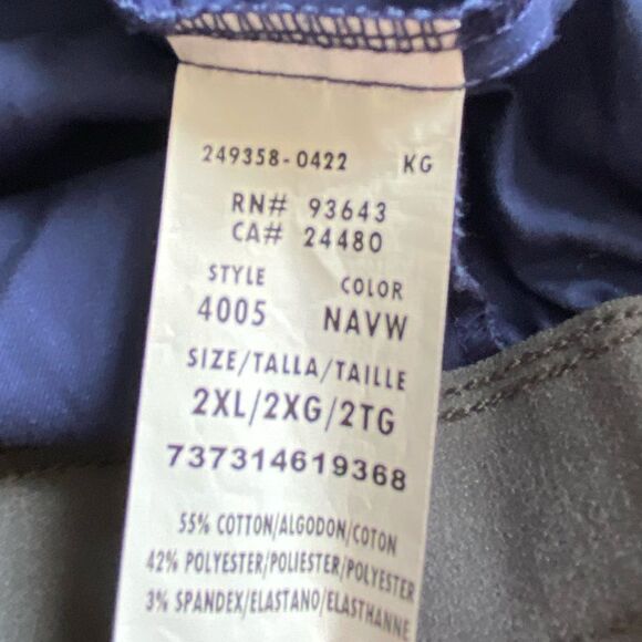 Cherokee Scrub Pants Modern Classic 7 Pocket Core Stretch Blue New Mens Size XXL - Picture 8 of 8